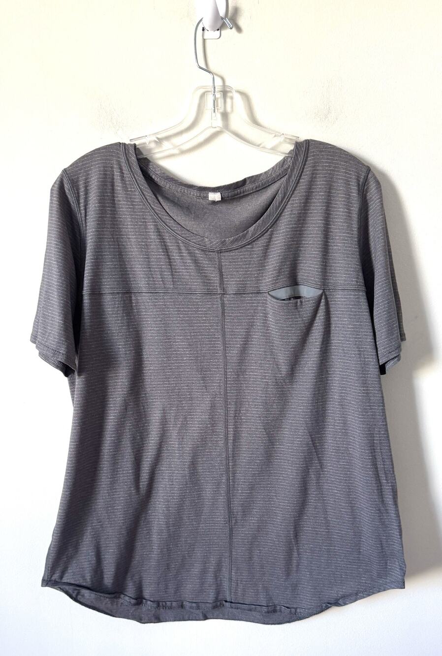 Lululemon Athletica Striped Running Reflector Short Sleeve T-Shirt Gray Size M/L